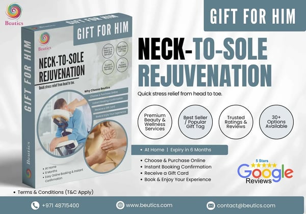 Gift for men including neck, back massage and foot reflexology