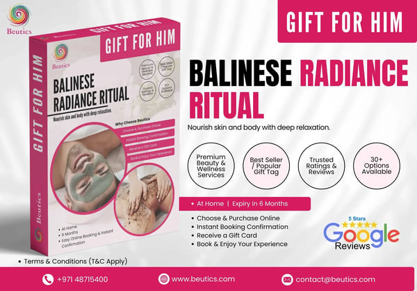 Gift for men including Balinese massage, clay therapy and body scrub