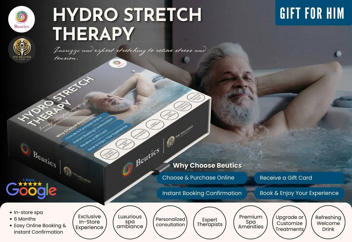 Gift for men including hydro stretch therapy and sports massage